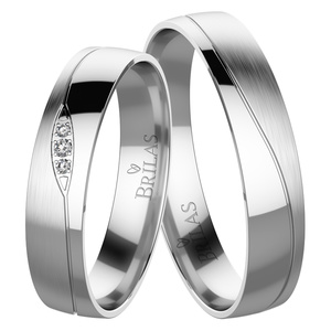 Hermiona White - snubní prsteny z bílého zlata
