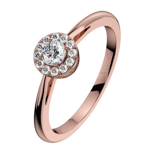 Ladunka Princess Red - zásnubní prsten z růžového zlata