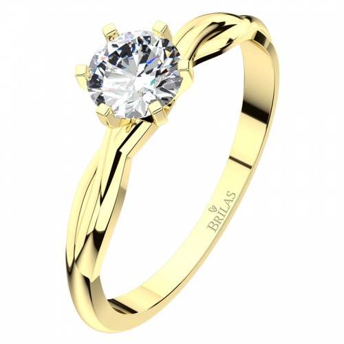Popelka GW Safír - pôvabný dámsky zásnubný prsteň zo žltého zlata