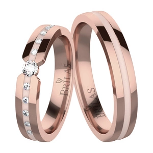 Rabia Red -  snubné obrúčky z červeného zlata