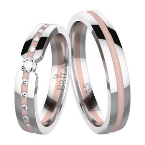 Rabia Colour RW - snubné obrúčky z bieleho a červeného zlata