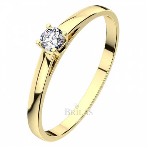 Diona G Briliant (4 mm) - jemný zásnubný prsteň zo žltého zlata