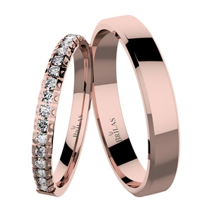 Cyrilka Red - snubní prsteny z růžového zlata