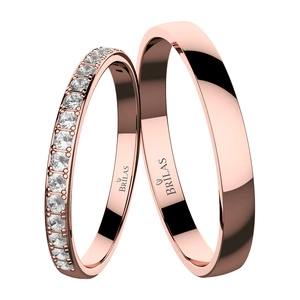 Amora Red - snubní prsteny z růžového zlata