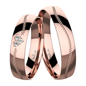 Stelaria Red - snubní prsteny z růžového zlata