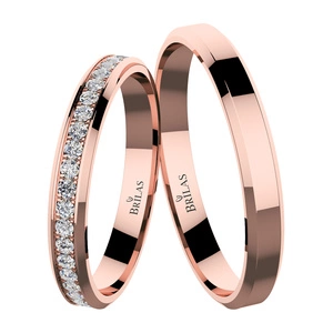 Valoria Red - snubní prsteny z růžového zlata