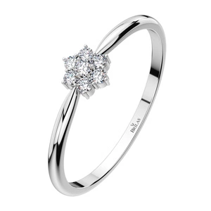 Dike W Briliant  - zásnubáček z bieleho zlata v tvare kvetinky