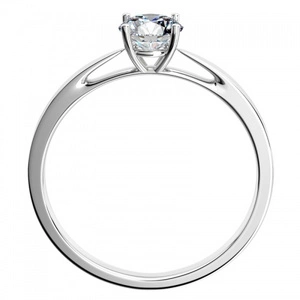 Grácie White  -  jemný zásnubný prsteň s centrálnym kamienkom