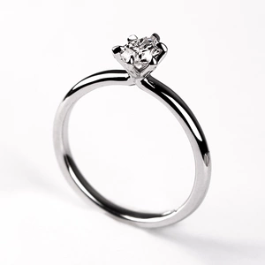 Nokto W Briliant - krásny zásnubný prsteň z bieleho zlata s briliantmi