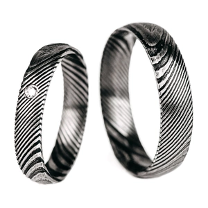 Siona Damascus Steel - snubní prsteny z chirurgické oceli