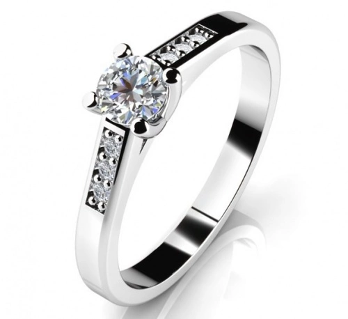 Poseidon W Briliant - zásnubní prsten z bílého zlata