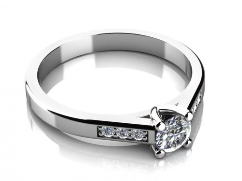 Poseidon W Briliant - zásnubní prsten z bílého zlata