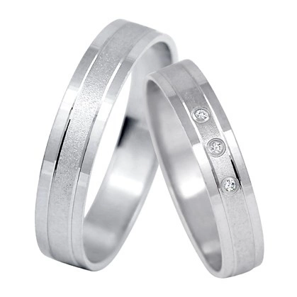 Mirela White - obrúčky v bielom zlate