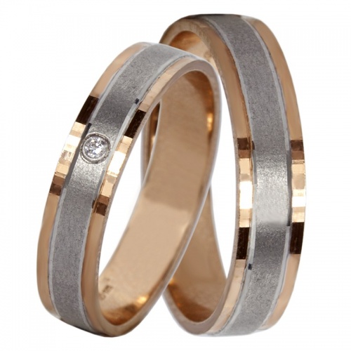Adonis Colour RW - snubné prstene z červeného a bieleho zlata