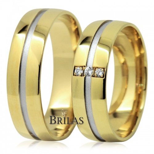 Nestore Colour GW - širšie snubné prstene z kombinovaného zlata