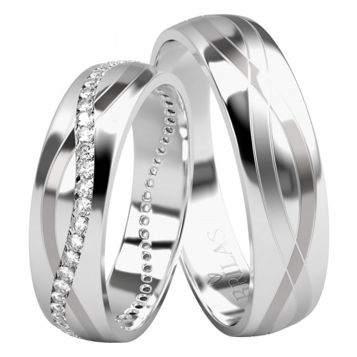 Alia White - snubné prstene z bieleho zlata