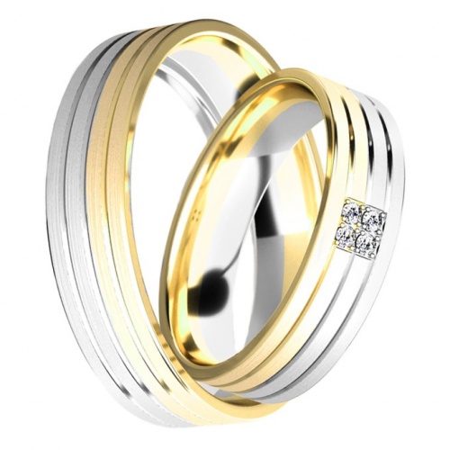 Rodolfo Colour GW - snubné prstene z kombinovaného zlata