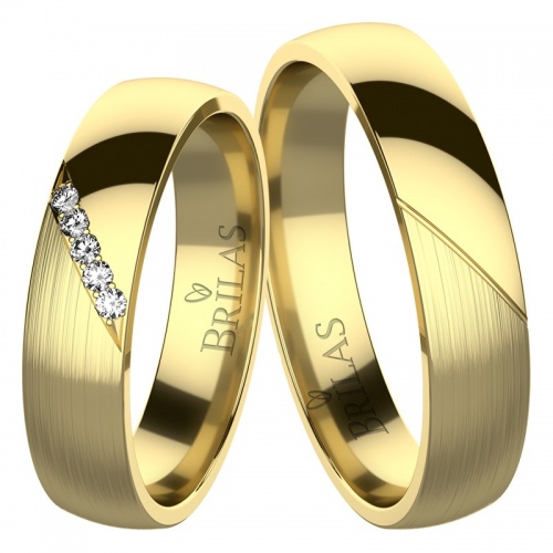 Rebeca Gold snubné prstene s piatimi kameňmi