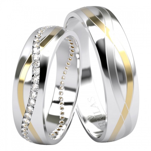 Alia Colour GW Briliant snubné prstene z kombinovaného zlata a diamanty