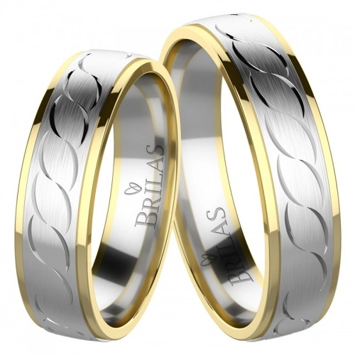 Forever Ring Colour GW snubné obrúčky z bieleho a žltého zlata