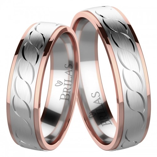Forever Ring Colour RW snubné obrúčky z bieleho a červeného zlata