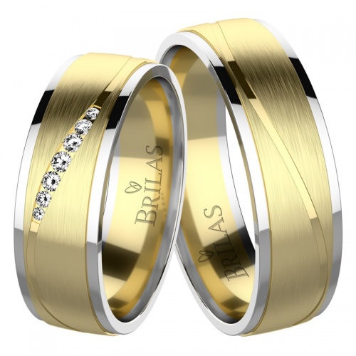 Melania Colour GW snubné prstene z bieleho a žltého zlata