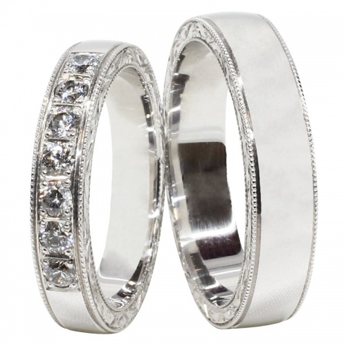 Taranis White unikátny snubné prstene z bieleho zlata
