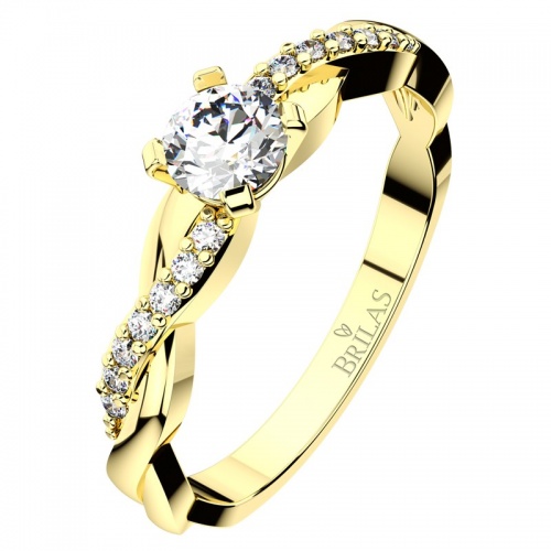 Luciana Gold vznešený zásnubný prsteň v žltom zlate