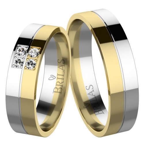 Liana Colour GW Briliant snubné prstene z bieleho a žltého zlata
