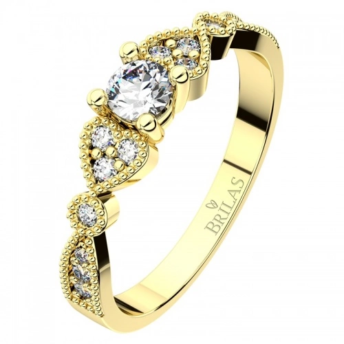 Zlatka G Briliant (4 mm) zásnubný prsteň v žltom zlate