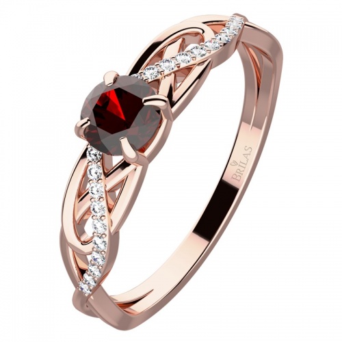 Kelt Red pôvabný zásnubný prsteň z červeného zlata