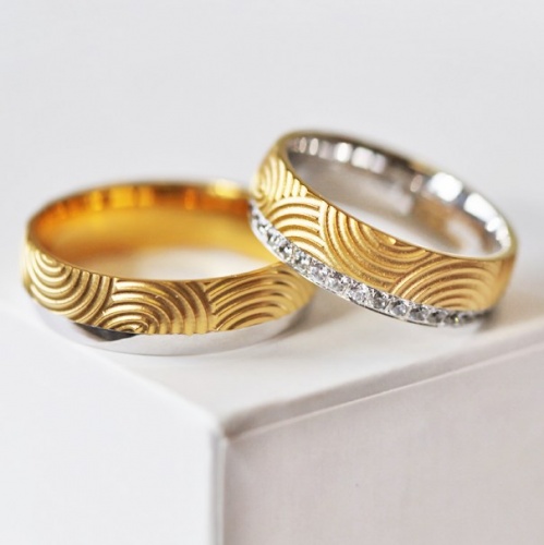 Adon Colour GW snubné prstene z bieleho a žltého zlata