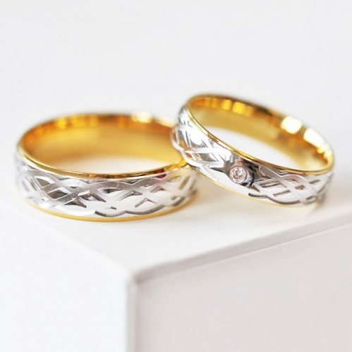 Cyril Colour GW snubné prstene z bieleho a žltého zlata