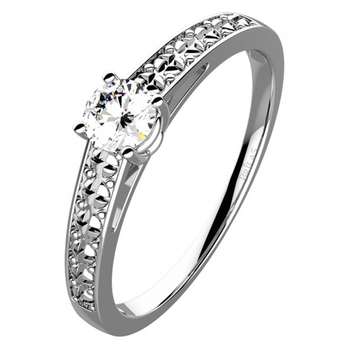 Milena White Briliant luxusné snubný prsteň z bieleho zlata