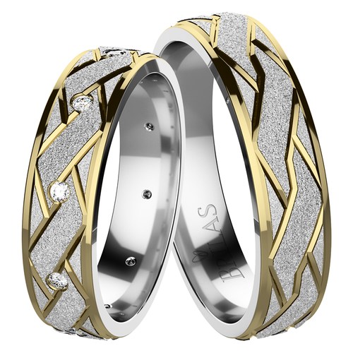 Kora Colour GW snubné prstene zo žltého a bieleho zlata