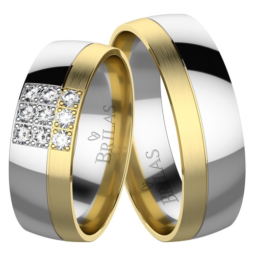 Oria Colour GW snubné prstene z bieleho a žltého zlata