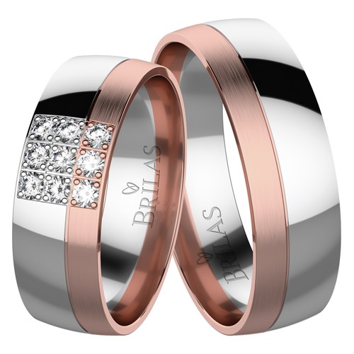 Oria Colour RW zlaté svadobné prstene v kombinácii dvoch farieb