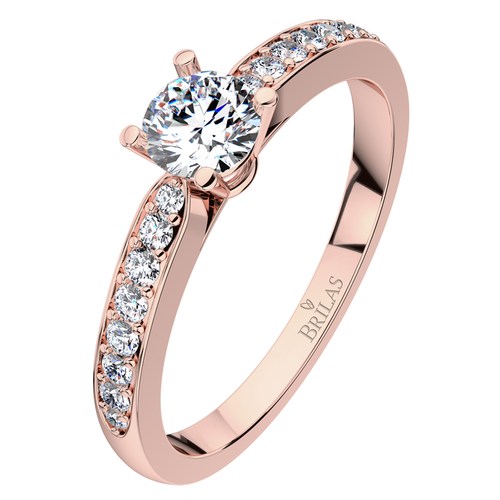 Lenka R Briliant obľúbený zásnubný prsteň z bieleho zlata