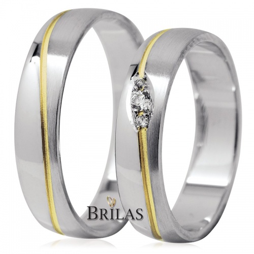 Corneliu Colour GW  snubné prstene v kombi zlate